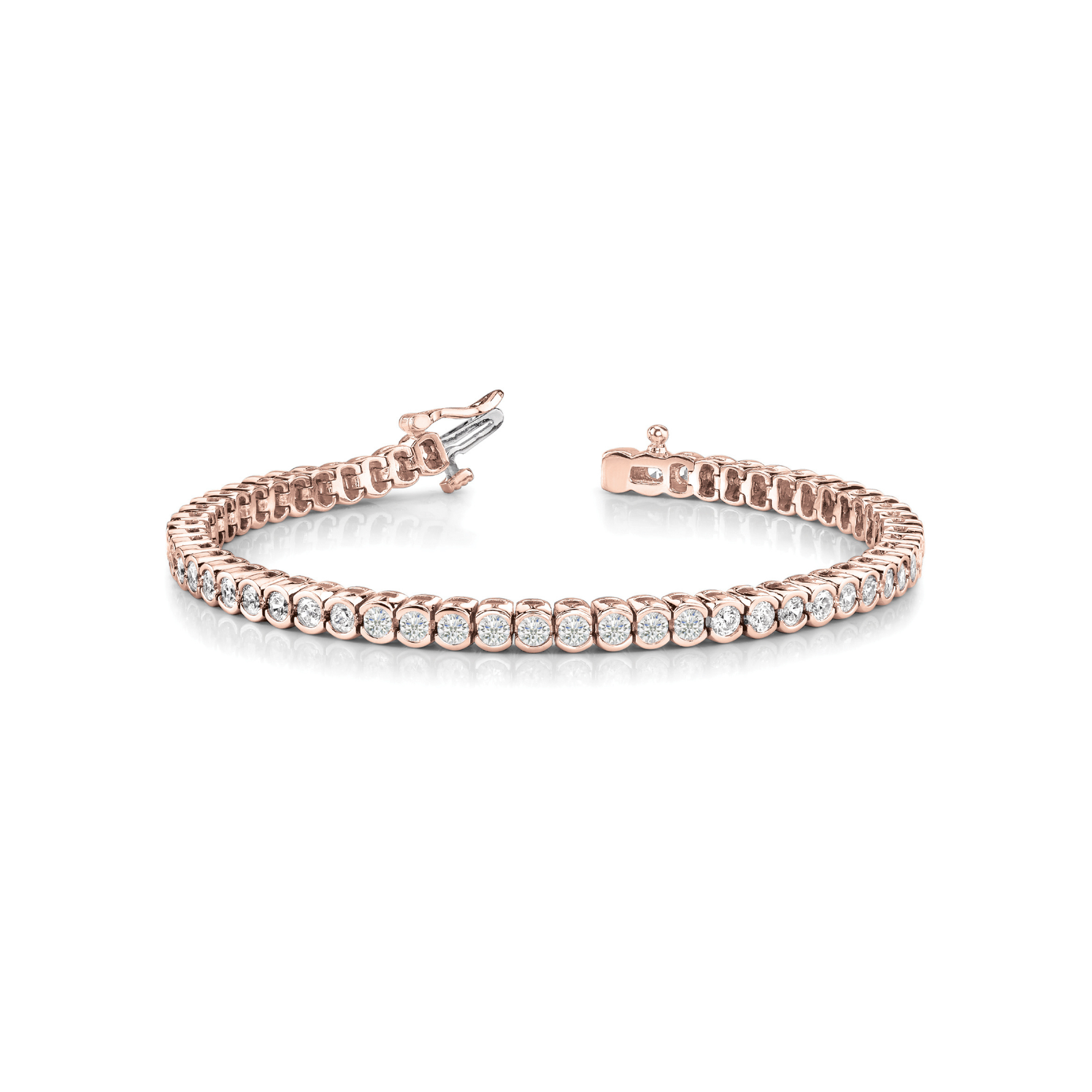 HALF BEZEL IN LINE TENNIS BRACELET | Rose Gold |RL Jewelers